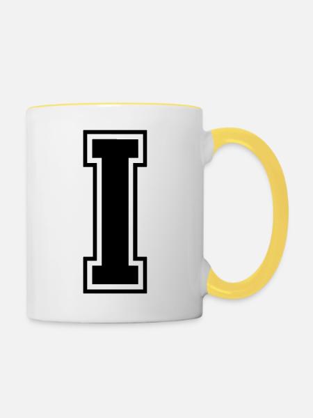 i - Tasse zweifarbig - Weiß/Gelb