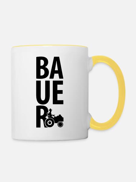 bauer_design_c1 - Tasse zweifarbig - Weiß/Gelb