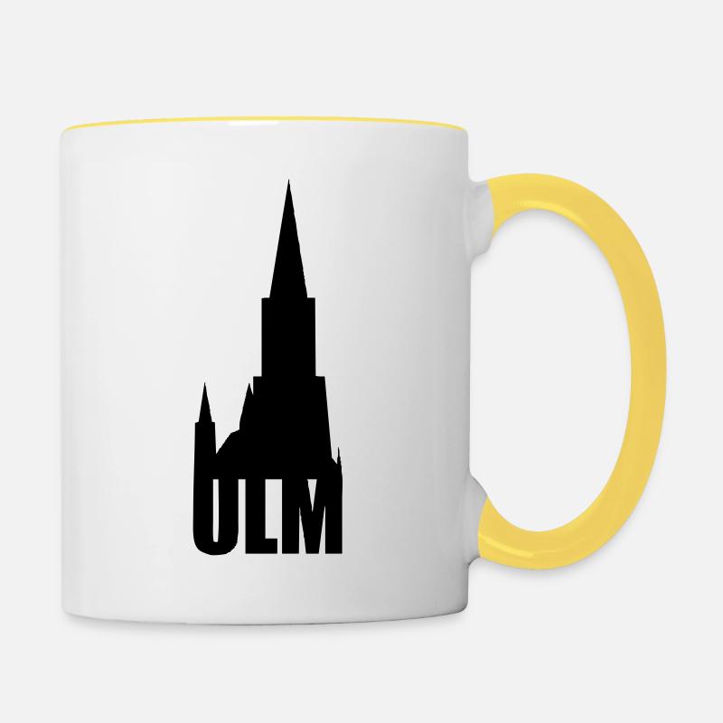 Ulm - Tasse zweifarbig - Weiß/Gelb