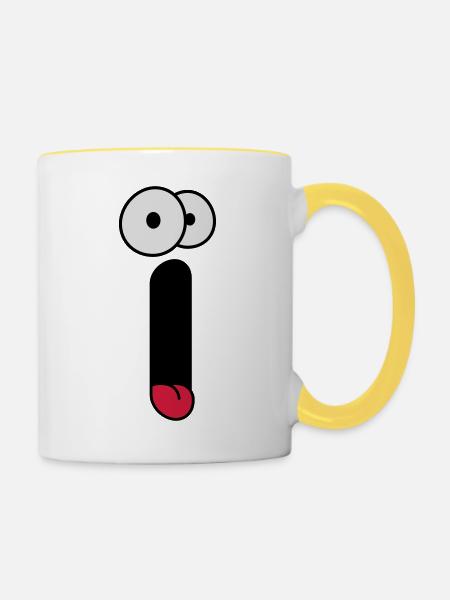 Scream Face - Tasse zweifarbig - Weiß/Gelb