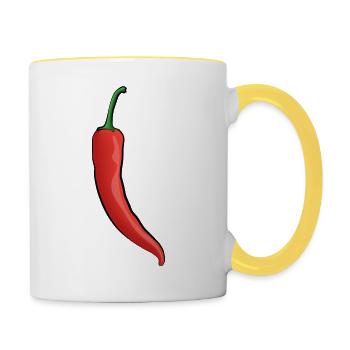 Chili Peperoni - Mug contrasté - blanc/jaune - Droite