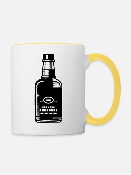 Bottle - Tasse zweifarbig - Weiß/Gelb