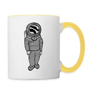 Weightless astronaut space - Contrasting Mug - white/yellow - Right