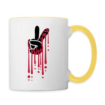 Blood Drops Peace - Contrasting Mug - white/yellow - Right