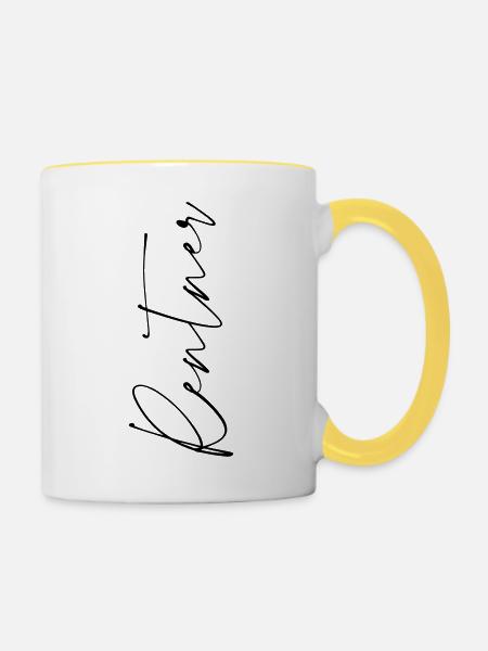 Rentner - Tasse zweifarbig - Weiß/Gelb
