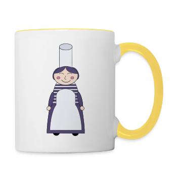 Mam bigoud - Mug contrasté - blanc/jaune - Droite