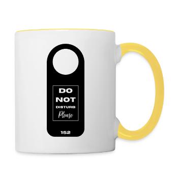 Bitte nicht stören - Tasse zweifarbig - Weiß/Gelb - Rechts