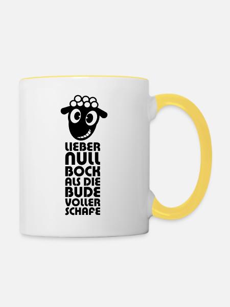 Null BockVersion 2 - Tasse zweifarbig - Weiß/Gelb