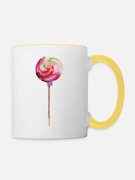 lolli - Tasse zweifarbig - Weiß/Gelb