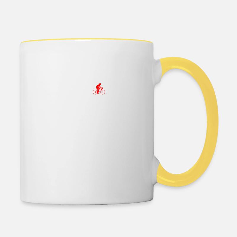EVOLUTION bicycle cycling bike - Tasse zweifarbig - Weiß/Gelb