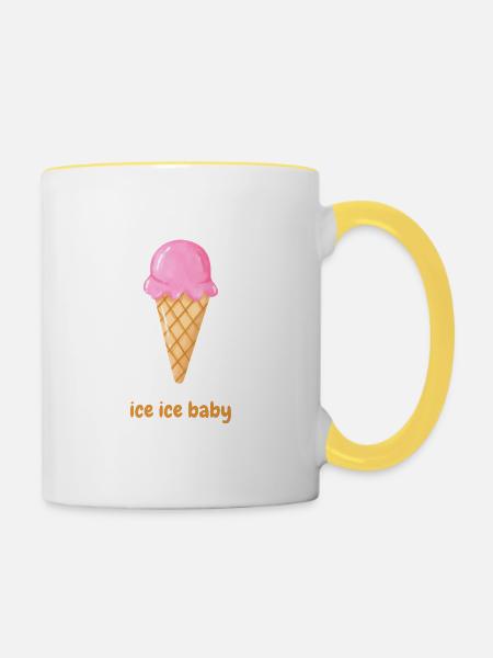 Eis eis baby - Tasse zweifarbig - Weiß/Gelb