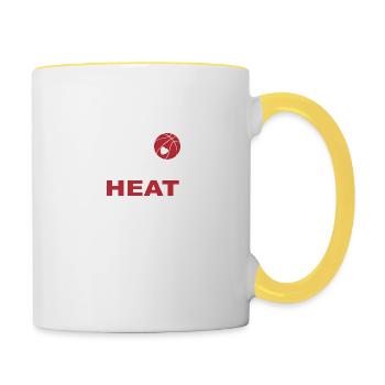 this teacher loves the heat - Tasse zweifarbig - Weiß/Gelb - Rechts