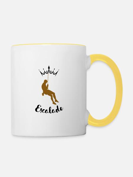 Schwebender Kletterer - Tasse zweifarbig - Weiß/Gelb