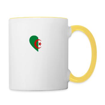 Love Liebe geschenk algeria algerien - Tasse zweifarbig - Weiß/Gelb - Rechts