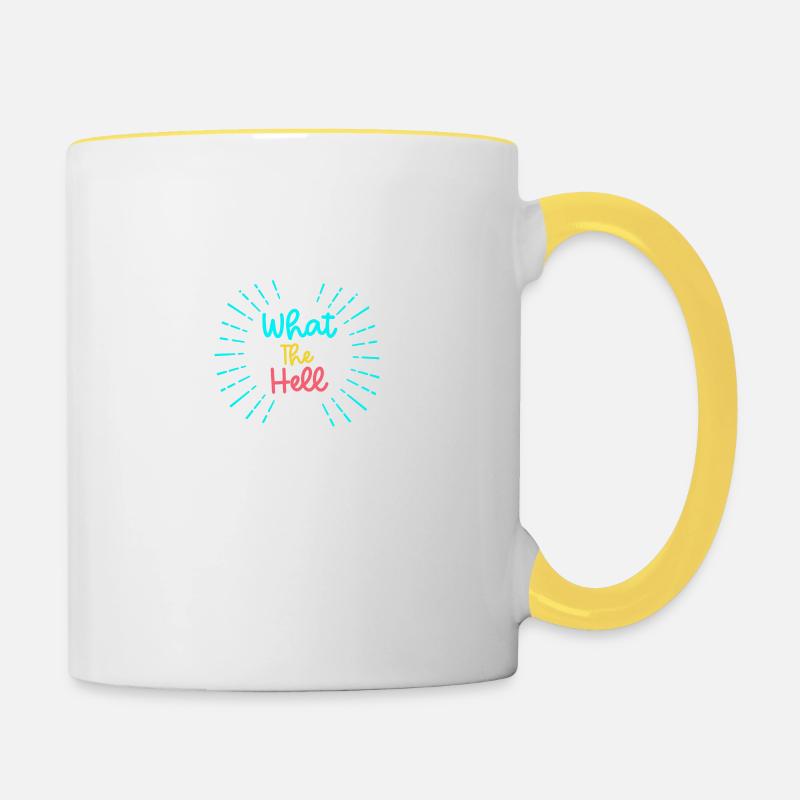 C’est quoi ça! - Mug contrasté - blanc/jaune