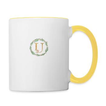Monogramme U personnalisable - Mug contrasté - blanc/jaune - Droite