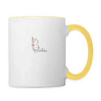 Barbara! Name Boho - Tasse zweifarbig - Weiß/Gelb - Rechts