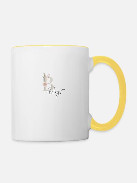 Birgit! Name Boho - Tasse zweifarbig - Weiß/Gelb