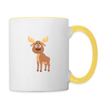 Elch - Tasse zweifarbig - Weiß/Gelb - Rechts