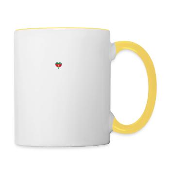 i love home heimat Suriname - Tasse zweifarbig - Weiß/Gelb - Rechts