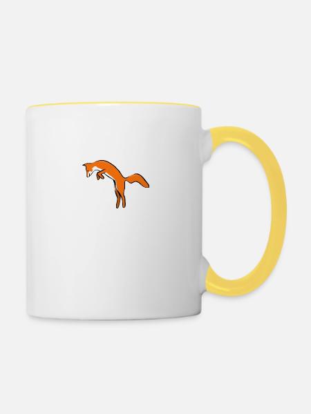 arctic fox fuchs65 - Tasse zweifarbig - Weiß/Gelb