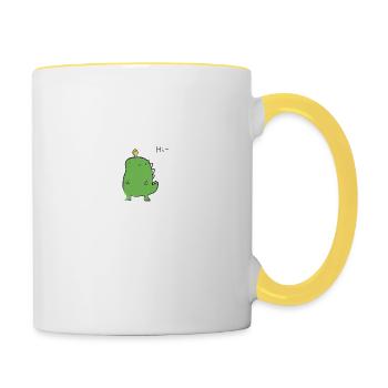 Dino Hi - - Contrasting Mug - white/yellow - Right