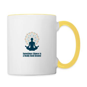Sometimes Silence is a Really Good Answer - Tasse zweifarbig - Weiß/Gelb - Rechts