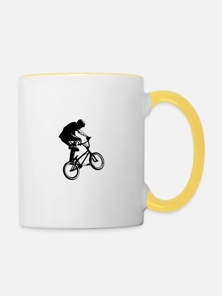 Bmx - Tasse zweifarbig - Weiß/Gelb