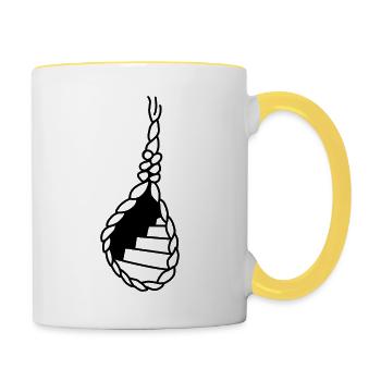 Knitting stairs - Contrasting Mug - white/yellow - Right