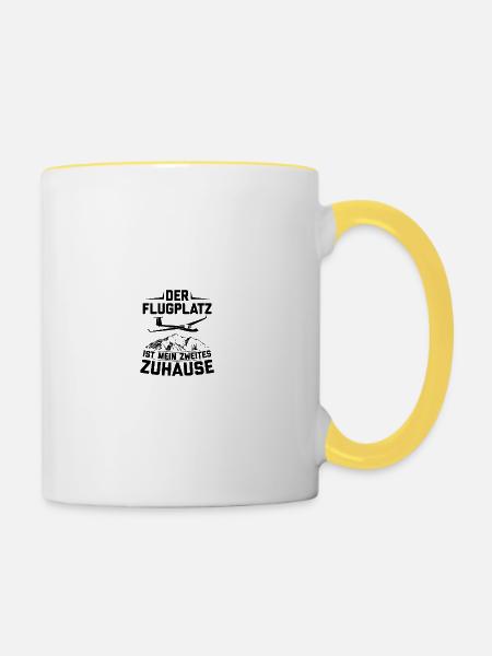 Segelflieger - Tasse zweifarbig - Weiß/Gelb