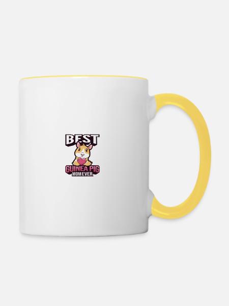 Meerschweinchen - Tasse zweifarbig - Weiß/Gelb