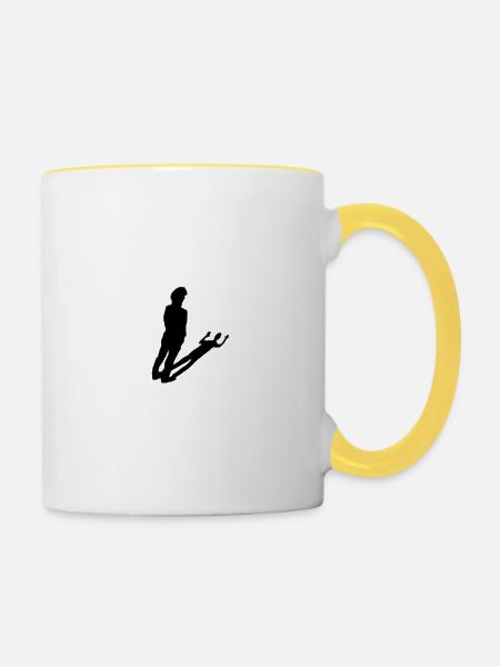 KaffeeBLACK11 - Tasse zweifarbig - Weiß/Gelb