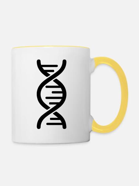 Dna symbol - Tasse zweifarbig - Weiß/Gelb