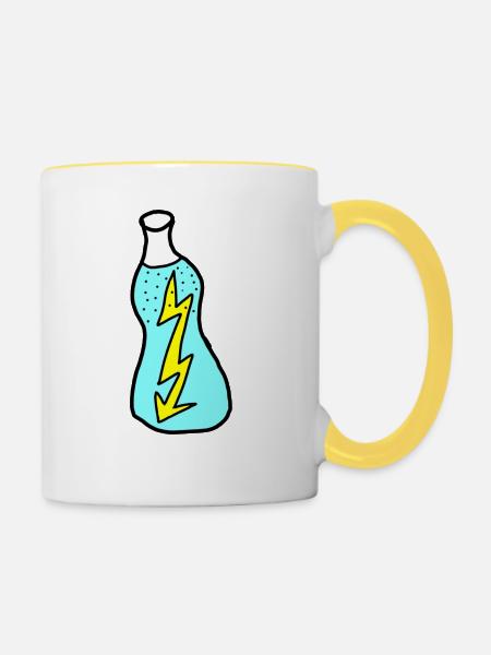 Lightning Bottle - Tasse zweifarbig - Weiß/Gelb