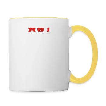 Amtlich bestätigte Intelligenz - Abitur Manga Stil - Tasse zweifarbig - Weiß/Gelb - Rechts