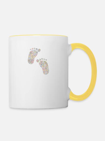 liberty füsse - Tasse zweifarbig - Weiß/Gelb