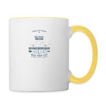 Lieben was man tut - Hotelfachmann - Tasse zweifarbig - Weiß/Gelb - Rechts