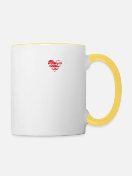 i love hardstyle hardtech dubstep raver festival - Tasse zweifarbig - Weiß/Gelb