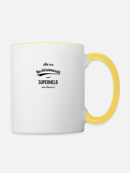 Rechtsanwalt - Tasse zweifarbig - Weiß/Gelb