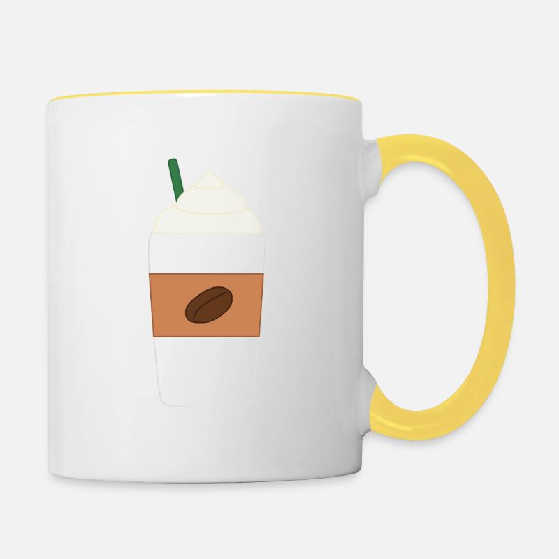 coffee latte - Contrasting Mug - white/yellow