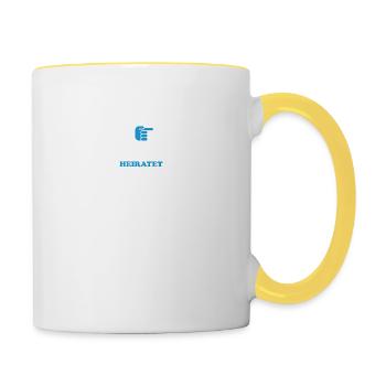 ER heiratet - Tasse zweifarbig - Weiß/Gelb - Rechts