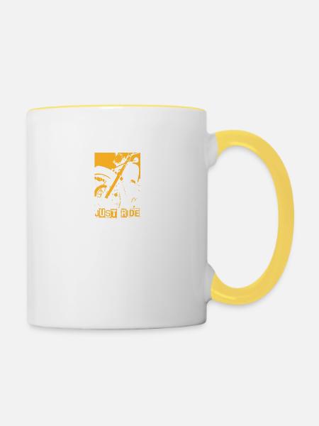 Just ride - Tasse zweifarbig - Weiß/Gelb
