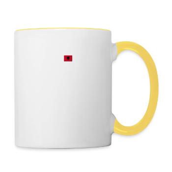 Albanie rythme cardiaque EKG - Mug contrasté - blanc/jaune - Droite