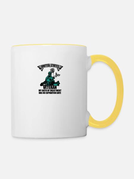US veteran - Tasse zweifarbig - Weiß/Gelb