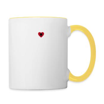 I LOVE ekg heartbeat Albanie Albania - Mug contrasté - blanc/jaune - Droite