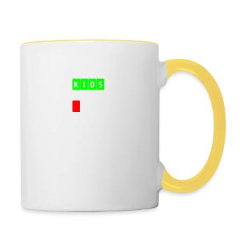 dad kids white - Contrasting Mug - white/yellow - Right