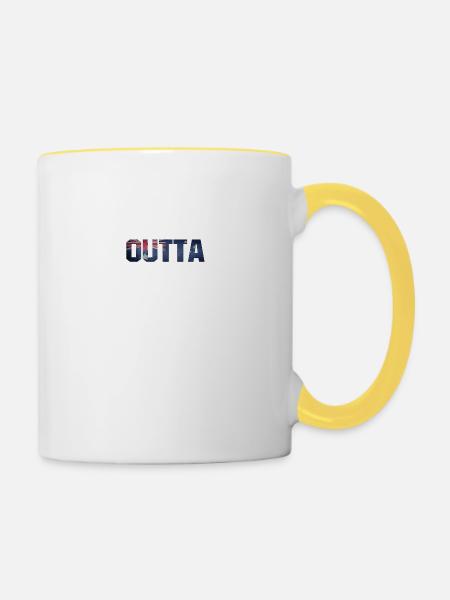 straight outta australia - Tasse zweifarbig - Weiß/Gelb