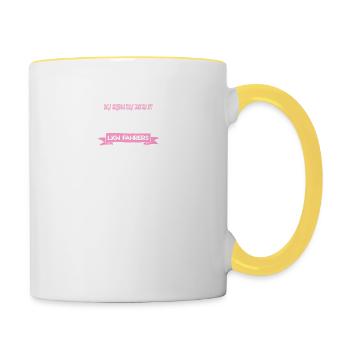 Die Frau eines LKW-Fahrers - Tasse zweifarbig - Weiß/Gelb - Rechts