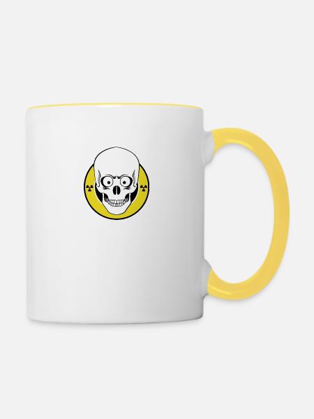 Radioactive Skull - Tasse zweifarbig - Weiß/Gelb