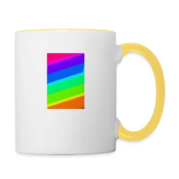 | de dégradé Couleurs arc-en-ciel | Modèle - Mug contrasté - blanc/jaune - Droite